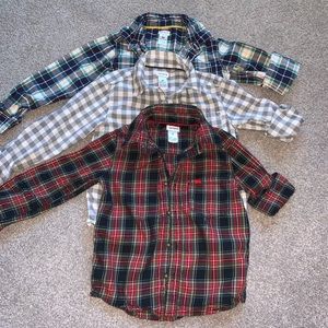Boys size 4 button up plaid shirts bundle